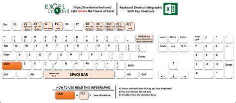 Learn Excel Keyboard Shortcut in Infographic - Excel Unlocked