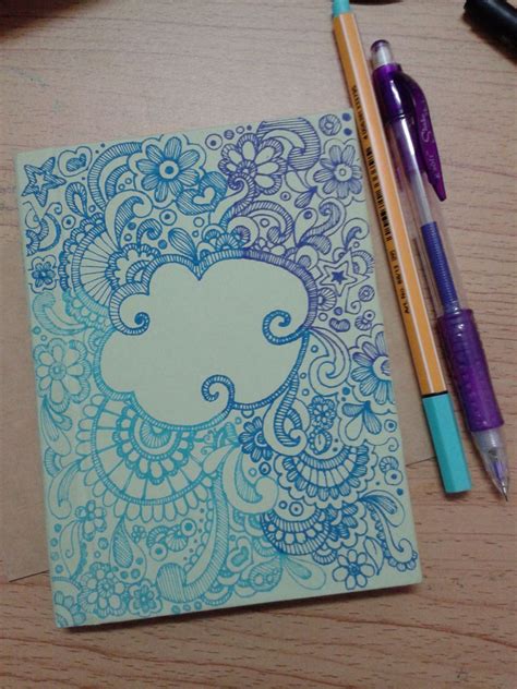 Doodles Zentangles, Zentangle Art, Doodling, School Supplies Diy Notebook, Diy School Supplies ...