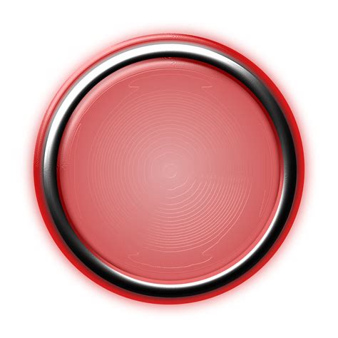 Clipart - Red Button with Internal Light and Glowing Bezel