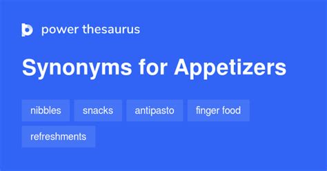 Appetizers synonyms - 172 Words and Phrases for Appetizers