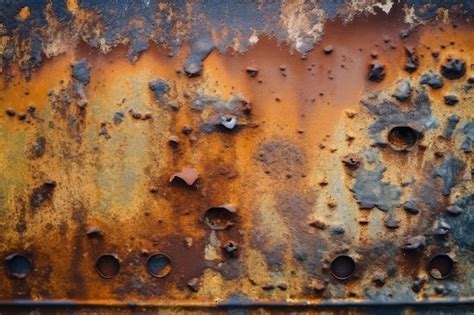 Premium AI Image | Rust on steel plate iron plate surface and rust generative ai