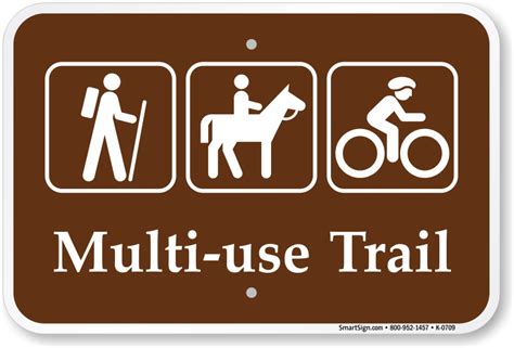 Multi Use Trail - Hiker, Horse Rider, Cyclists Symbol Signs, SKU: K-0709