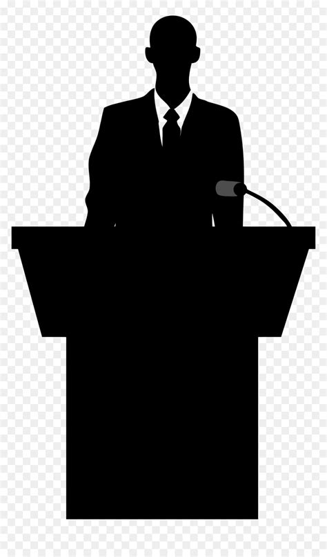 Business Man Podium Silhouette Clip Arts - Public Speaking Silhouette ...