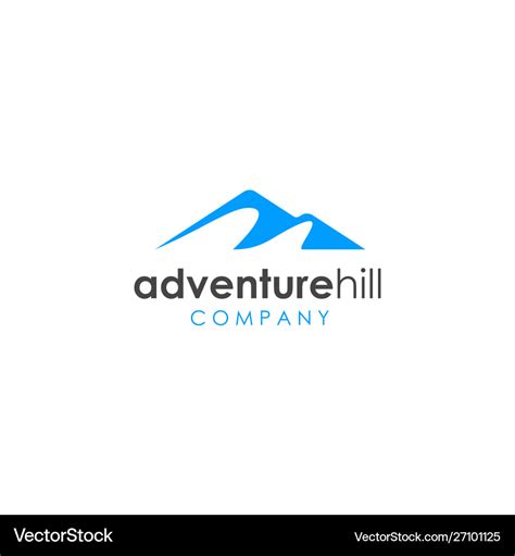 Simple mountain hill logo design Royalty Free Vector Image