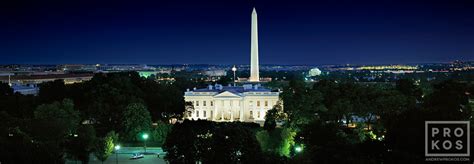 Panoramic View of the White House and Mall at Night - Fine Art Photo ...