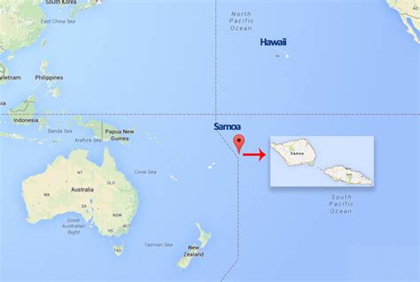 Samoa And Hawaii Map