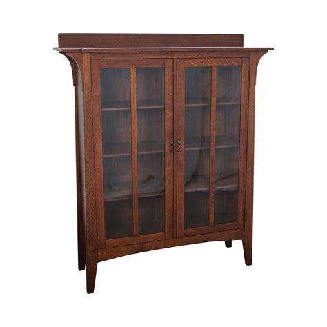 Antique Limbert Mission Oak 2 Door Bookcase | Chairish