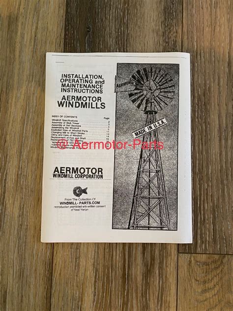 Aermotor 702 Windmill Assembly & Installation Instructions - Melanie ...