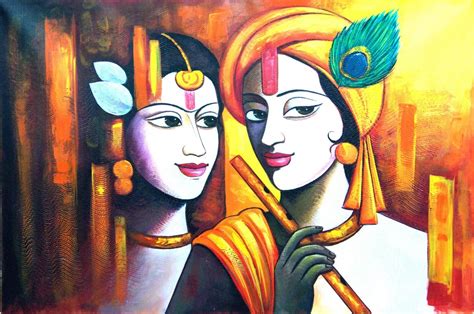 Radha Krishna Oil Paintings - Houseart