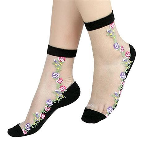 KABOER 40 styles Beautiful Sock Flower Summer Women Lace Socks Crystal ...