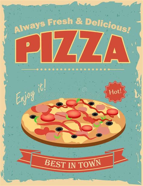 Vintage Pizza Poster Stock Vector | Vintage food posters, Pizza poster, Restaurant poster