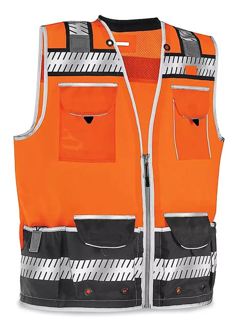 Class 2 Managers' Hi-Vis Safety Vest - Orange, Large S-25057ORG-L - Uline