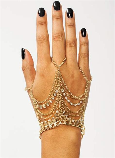 Crystal Hand Chain Handchain Hand Bracelet Rhinestone Three Finger Handchain Delicate chain ...