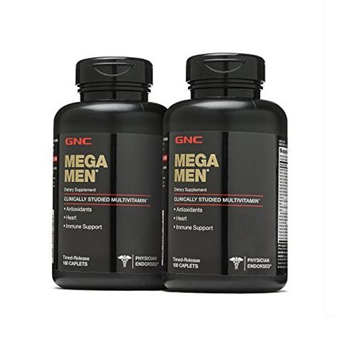 Buy GNC Mega Men Multivitamin, 180 caps, Pack of 2 - special discount and free shipping