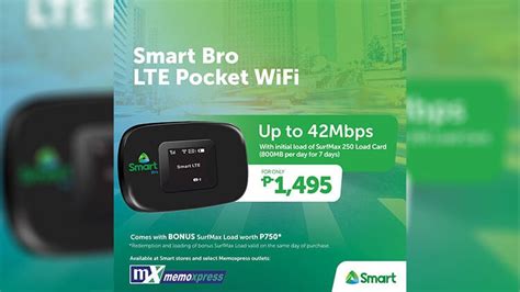 Buy the Smart Bro LTE Pocket WiFi for Php1,495 and get a FREE SurfMax ...