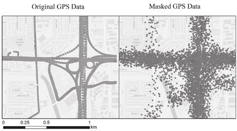 Original GPS data of 1-second frequency and masked GPS points with an... | Download Scientific ...