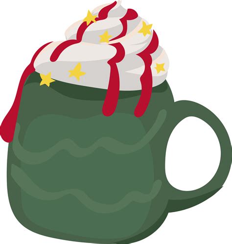 Christmas mug with drink illustration on transparent background. 35589200 PNG