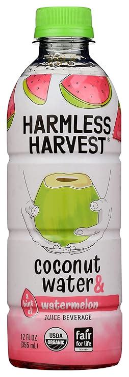 Amazon.com: Harmless Harvest Coconut Water W/ A Hint Of Flavor - Watermelon, 12 Fl oz : Grocery ...