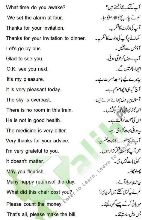 Daily Use English Words With Urdu Meaning Pdf