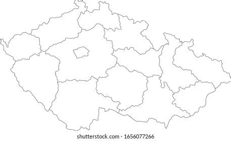 White Regions Map European Country Czech Stock Vector (Royalty Free) 1656077266 | Shutterstock