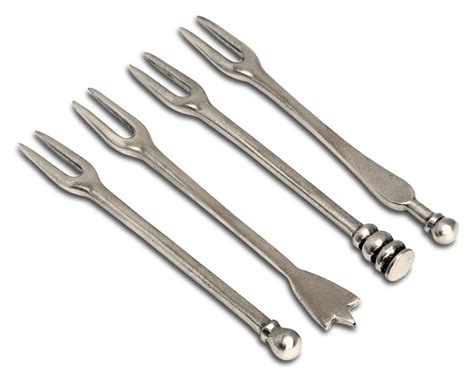 Olive fork (4 pcs), grey, Pewter, cm 11,5 by Cosi Tabellini ...