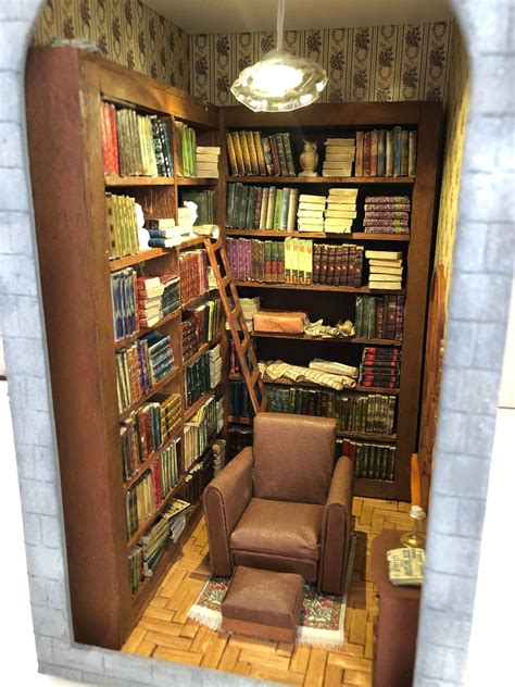 Library Book Nook Book Shelf Insert Booknook Magic Diorama | Etsy