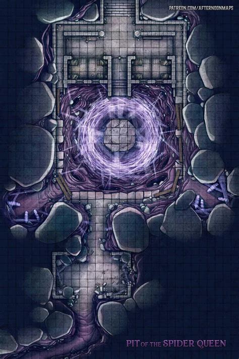 Pit of the Spider Queen Battle Map - Underdark/Drow themed Mini-Dungeon : battlemaps Fantasy ...