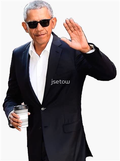 "Barack Obama Sunglasses and Coffee" Sticker by jsetow | Redbubble