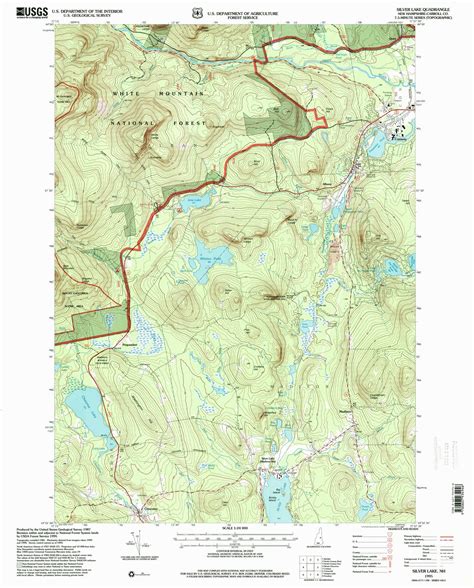 Silver Lake, New Hampshire 1995 (2000) USGS Old Topo Map Reprint 7x7 NH Quad 329786 - OLD MAPS