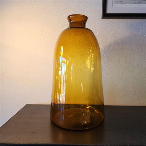 Amber Hungarian Glass Vase Tall #29 - Vintage Industries