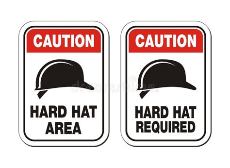 Caution Hard Hat Required Signs - Safety Signs Stock Vector - Image: 36225431