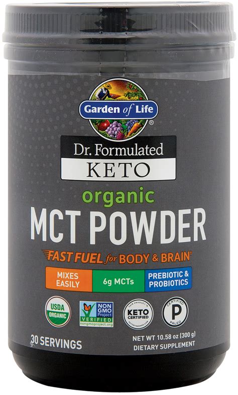 Dr. Formulated Organic Keto MCT Powder , 10.58 oz (300 g) Bottle | Piping Rock Health Products