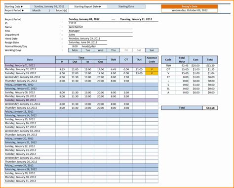 Overtime Sheet Template Excel