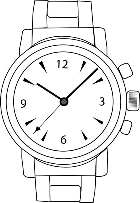 Wrist Watch Line Art - Openclipart