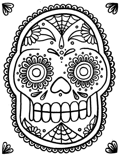Yucca Flats, N.M.: Wenchkin's Coloring Pages - Sugar Skull
