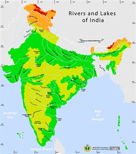 India Physical Map Rivers And Mountains