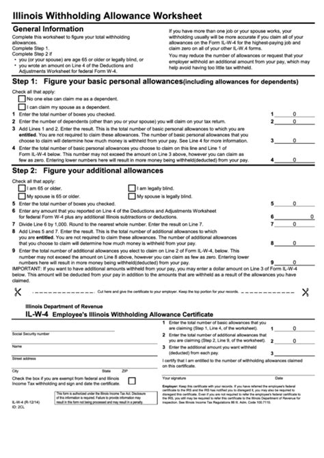 Illinois W 4 Form Printable - 2022 W4 Form