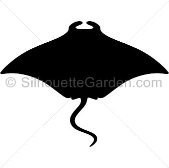 a black and white silhouette of a manta ray