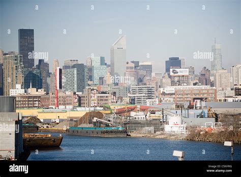 Ships and skyline, New York City, New York, USA Stock Photo - Alamy