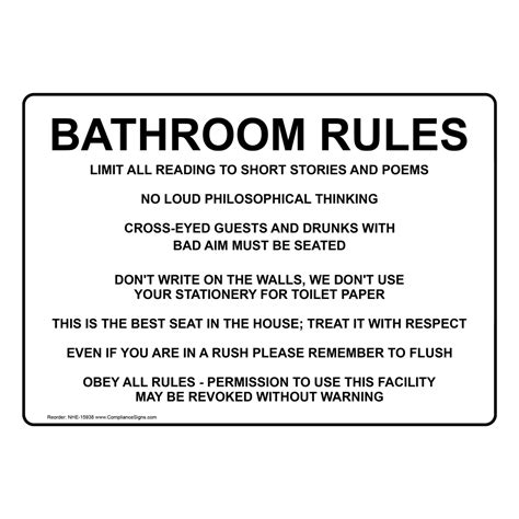 Restrooms Restroom Etiquette Sign - Bathroom Rules