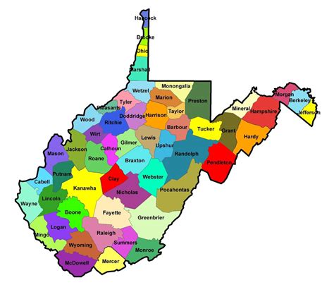 Map of West Virginia counties