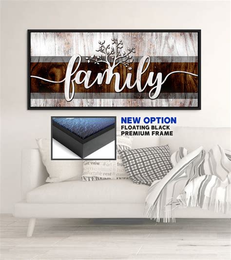 Family Wall Art: Family word sign V7 (Wood Frame Ready To Hang) - Sense Of Art