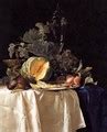Still Life with Fruit and Crystal Vase 1652 - Willem Van Aelst - WikiGallery.org, the largest ...