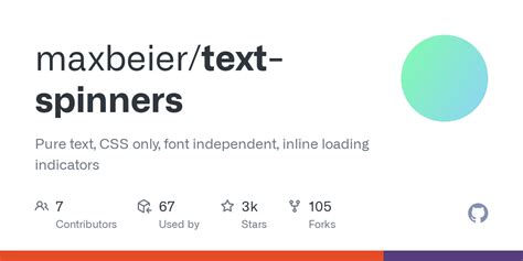 GitHub - maxbeier/text-spinners: Pure text, CSS only, font independent, inline loading indicators