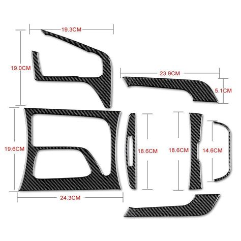 Dodge Charger 2015-2023 Carbon Fiber Front & Rear Center Console Panel ...