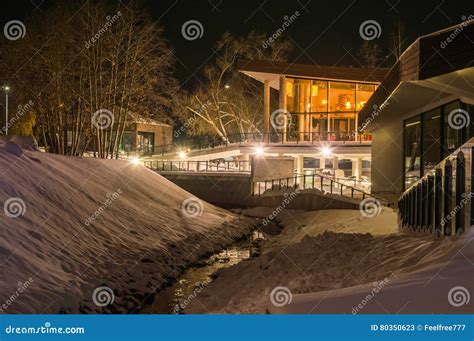 Winter Night Photography Restaurant Editorial Stock Photo - Image of night, elite: 80350623