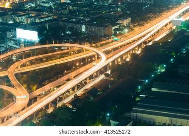 Highway Road Top View Night Time Stock Photo 413525272 | Shutterstock