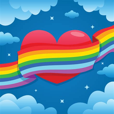 Waving Rainbow Flag On Pink Heart 7407226 Vector Art at Vecteezy