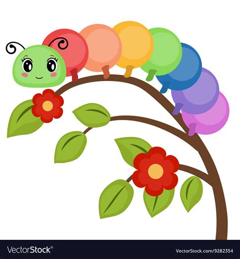 Funny colorful caterpillar Royalty Free Vector Image