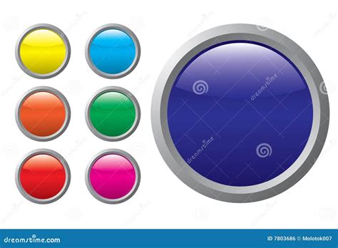 Colored Buttons on a White Background Stock Vector - Illustration of ...